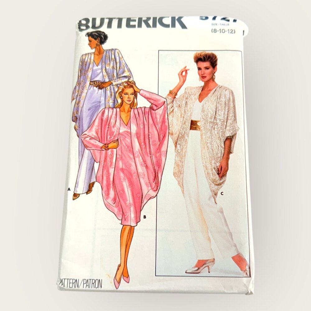 Vintage 1980s Butterick Sewing Pattern 5727 Misses Jacket Dress Top Pants 8-12
